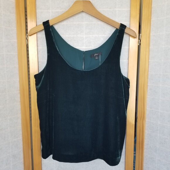 J. Crew Tops - J. Crew Velvet Green Tank Top Size 2 NWT